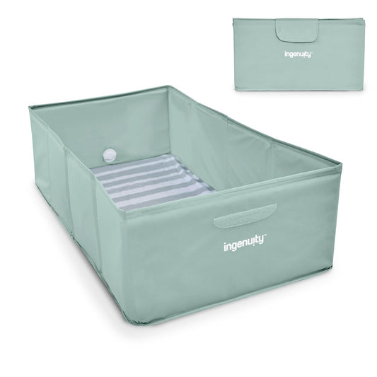 Ingenuity TuckAway - Tina de baño, Bañera Portátil para Bebé, Unisex, impermeable, con tapón de vaciado, a partir de 12 meses