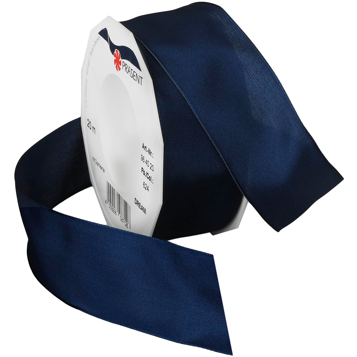 Morex Ribbon 09638/20-624 Dream Wired Taffeta Ribbon Spool, 1-1/2-Inch by 22-Yard, Navy