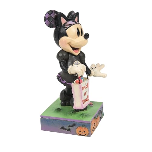 Enesco Disney Traditions Collection by Jim Shore - Figura de Disfraz de Gato Negro de Minnie Mouse - Figura de Resina de Piedra Pintada a Mano Hecha a Mano de Disney Halloween coleccionables, Estatua