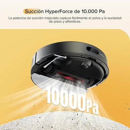 roborock Q7 M5 Robot Aspirador y Trapeador, Succión HyperForce de 10,000 Pa, Sistema Doble Antienredos, Mopa Controlada por Aplicación, Navegación LiDAR, para Pelo y Alfombras (Negro)​