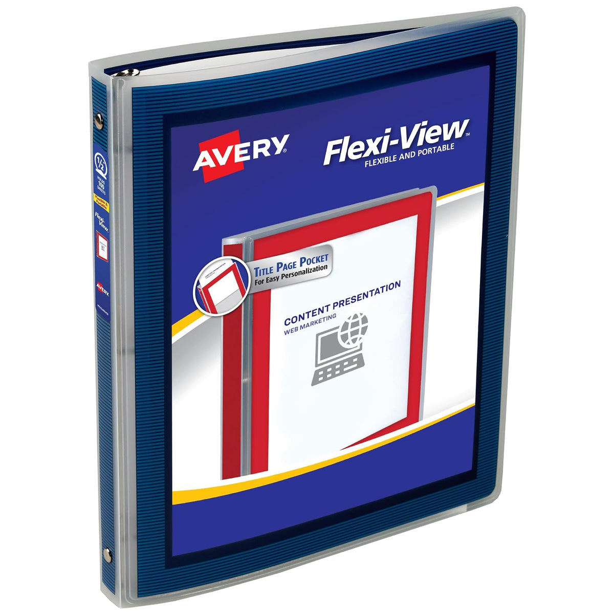Avery Flexi-View 1/2" carpeta 12 archivadores azul marino (15766) - 0.5" - Azul marino