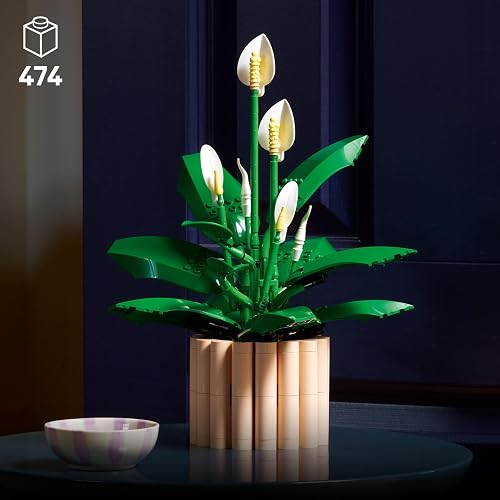 LEGO Lirio de la Paz – Decoración Floral – Kit de Construcción para Adultos – Regalo para Cumpleaños o la Fiesta de Inauguración de una Casa – Maceta de Adorno – 11504