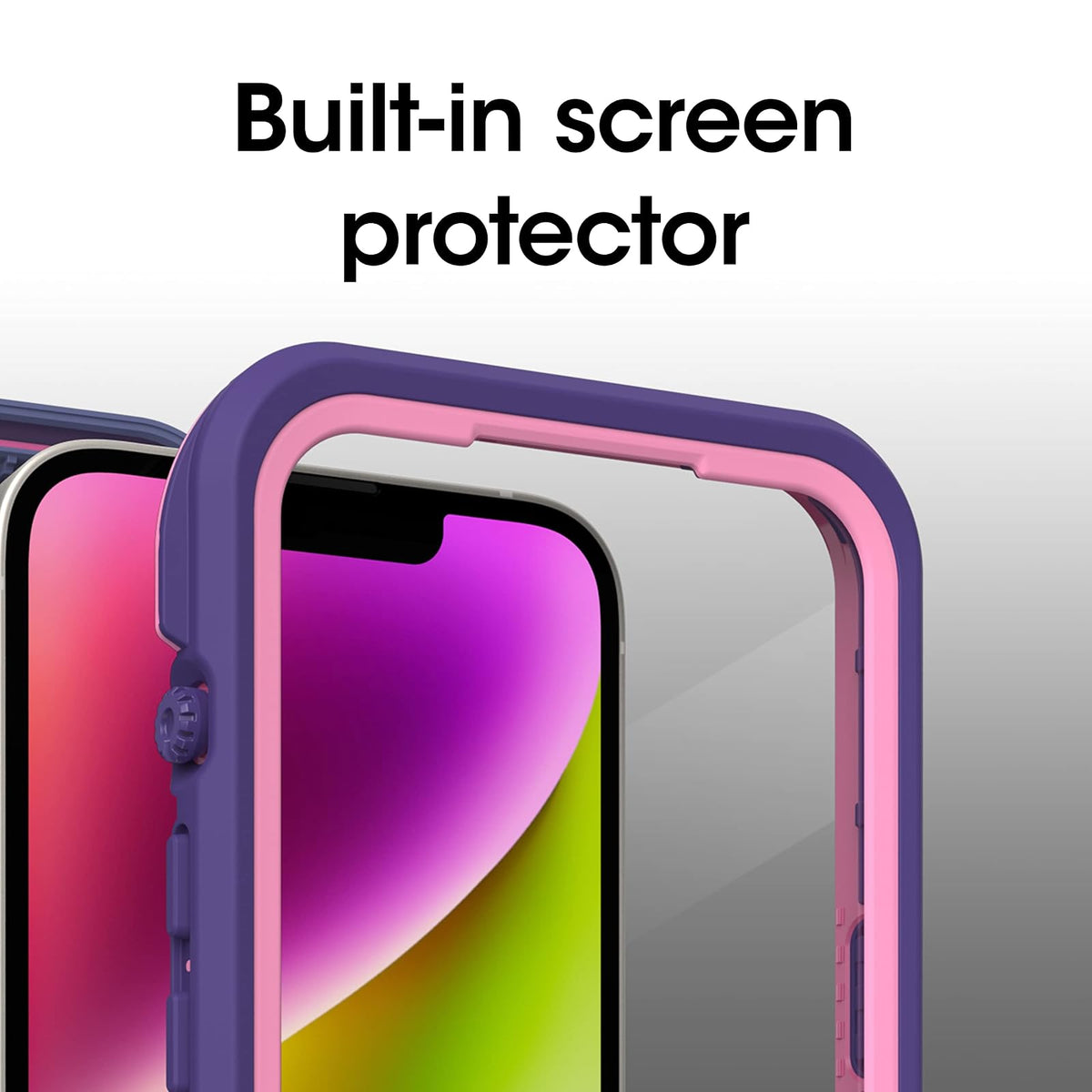 OtterBox FRĒ - Funda Impermeable con MagSafe (diseñada por LifeProof) para iPhone 14 Plus - Valor (púrpura)