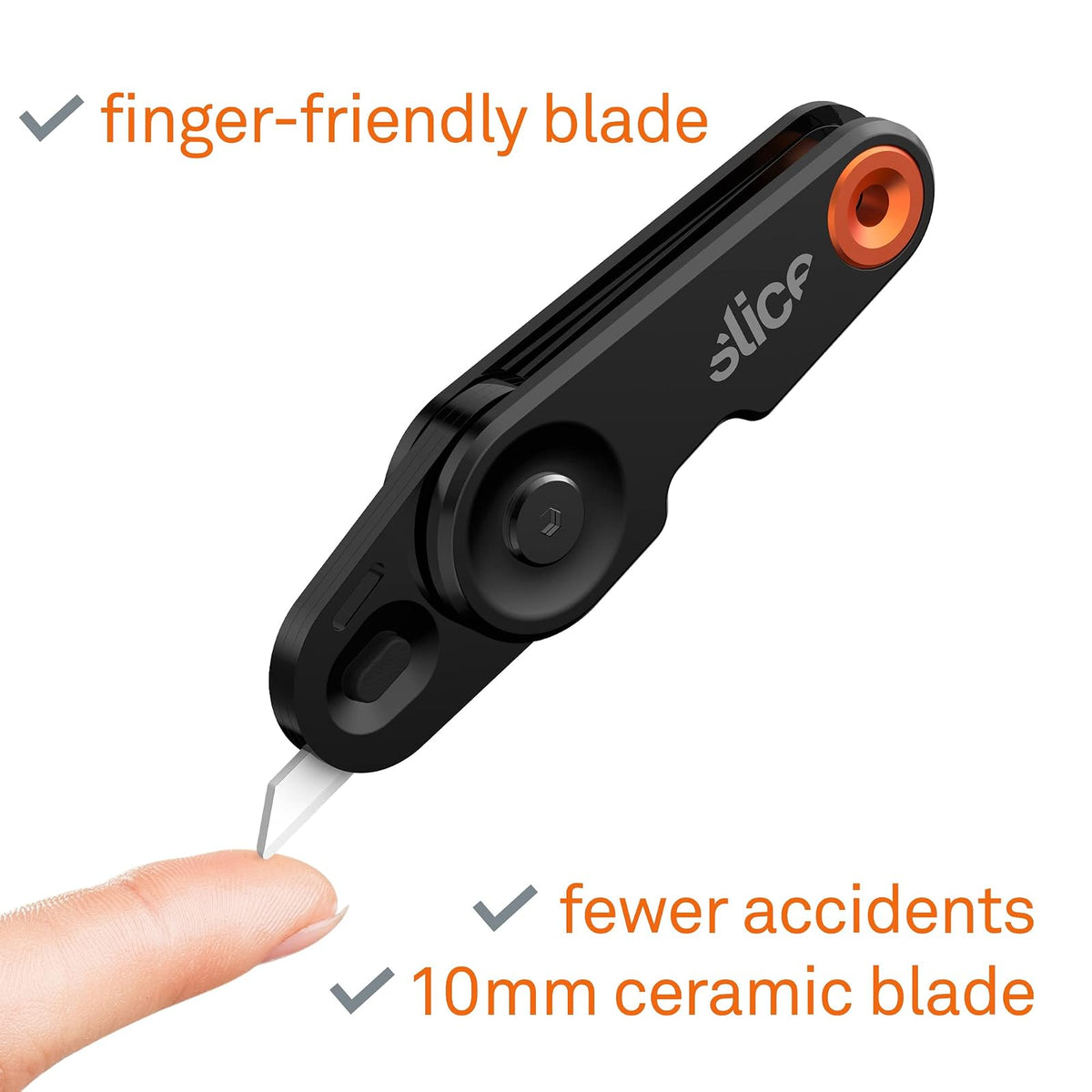 Slice Everyday Carry (EDC) - Cuchillo plegable para uso diario | Cuchillo de bolsillo moderno | Hoja de cerámica segura que dura 11 veces más que el metal, cortador de caja compacto y conveniente | 1