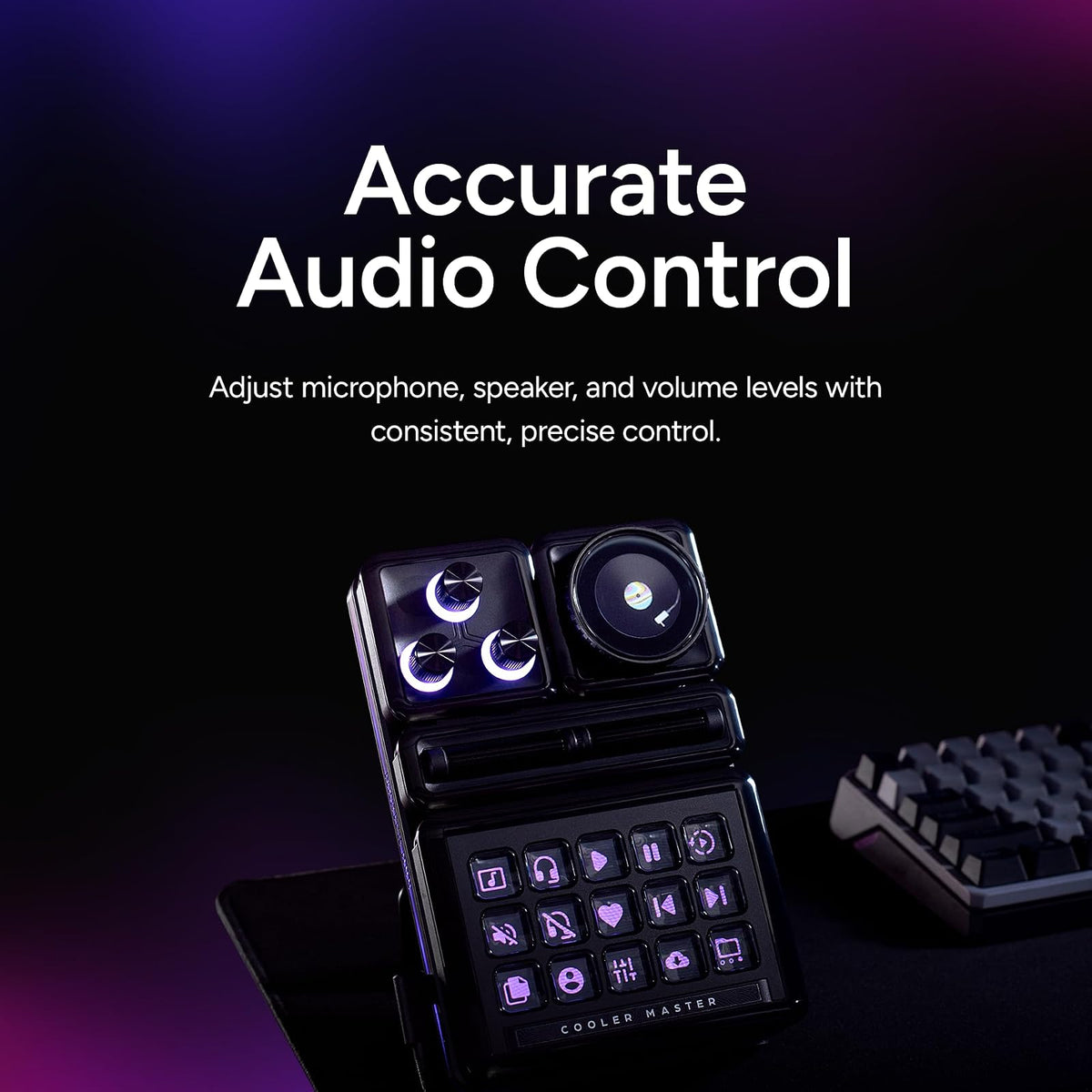 Cooler Master MasterHUB 3xKnob Module: MHKB03AA22 Plataforma Modular Freeform 2.0 - Control de precisión con perillas Personalizables y LED RGB