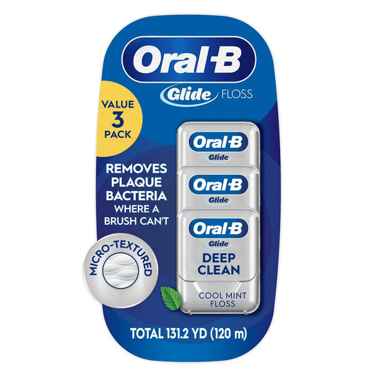 Oral B Glide Pro-Health Deep Clean Cool Mint Flavor Floss 40 M, 3 Ct., 0.12 Pound