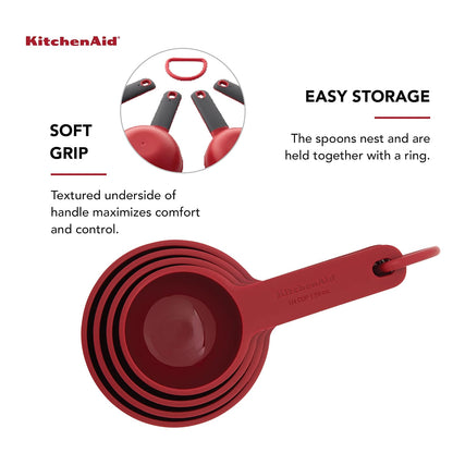 KitchenAid Juego de tazas medidoras universales, 4 piezas, Empire Red