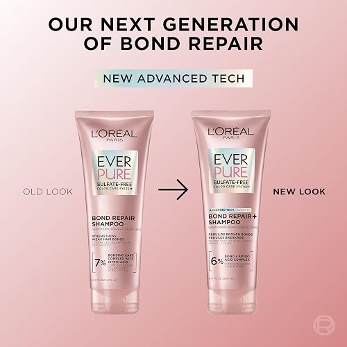 L'Oreal Paris EverPure Bonding Kit de champú y acondicionador para cabello tratado con color, 6.8 onzas (juego de 2)