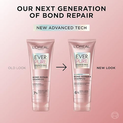 L'Oreal Paris EverPure Bonding Kit de champú y acondicionador para cabello tratado con color, 6.8 onzas (juego de 2)