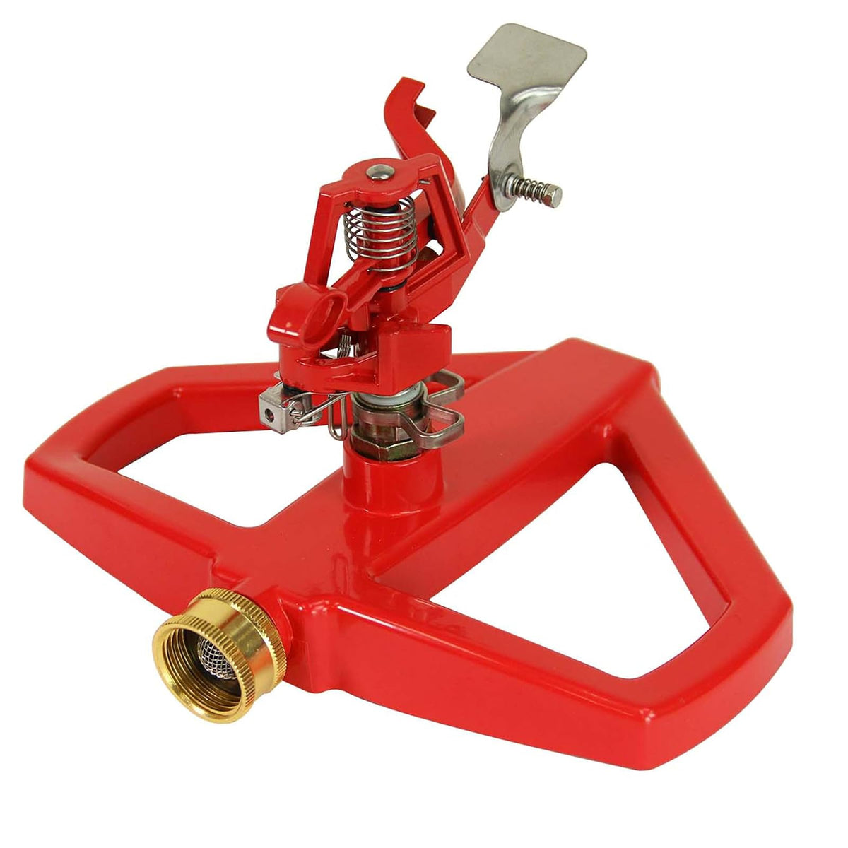 Chapin 4980: Aspersor de Impacto de Plataforma, automático de 360 Grados con Base para Jardines y césped, área de Cobertura de hasta 80 pies, Yardas y riego de jardín, Rojo