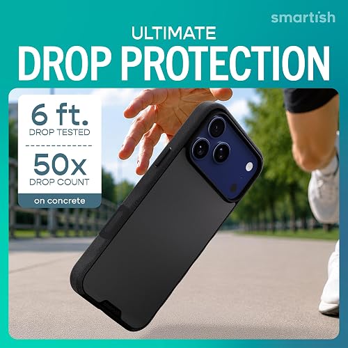 Smartish - Funda magnética para iPhone 2025 Pro MAX Gripmunk, Control de cámara, Color Negro