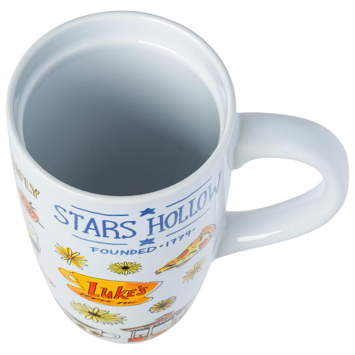 Silver Buffalo Gilmore Girls Stars Hallow Destination - Taza de viaje de cerámica de 16 onzas con tapa