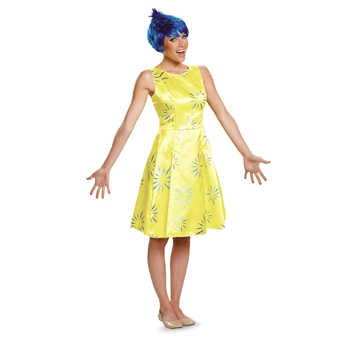Disguise Women's Inside Out Joy Deluxe Costume, Yellow, Small