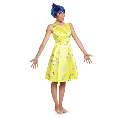 Disguise Women's Inside Out Joy Deluxe Costume, Yellow, Small