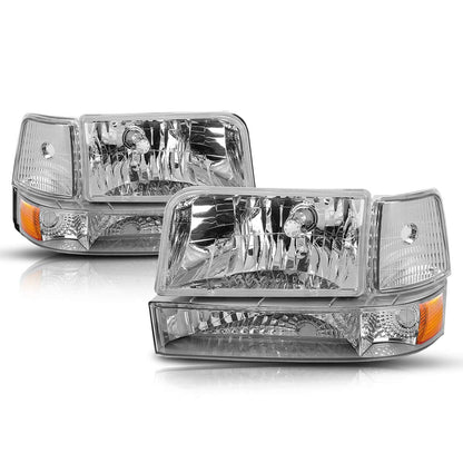 PM PERFORMOTOR PMHL-F150-9296-6P-OH-CA Faros Delanteros de Esquina Cromados para Pontiac Grand Prix 2004-2008, Ámbar Cromado