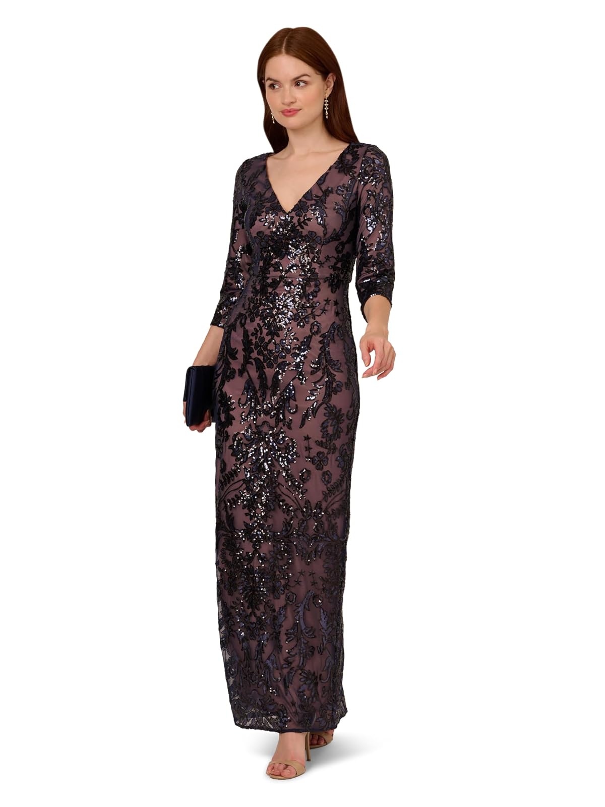 Adrianna Papell Vestido Largo con abalorio Vestido para ocasión especialMujer
