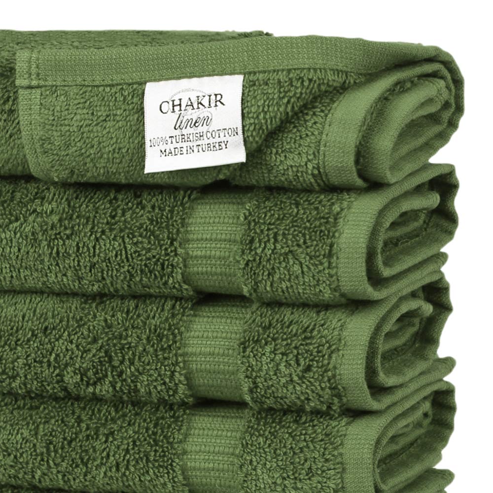 Luxury Hotel & Spa Towel 100% Genuine Turkish Cotton (Wash Cloth - Set of 12, Moss)
