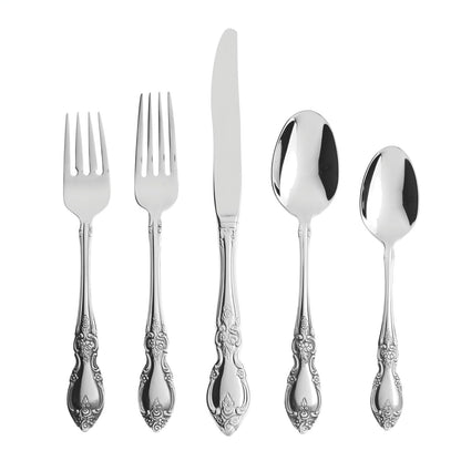 Oneida Louisiana Fine - Tenedores de cena, juego de 4, acero inoxidable 18/10 - Juego de cubiertos de 20 piezas