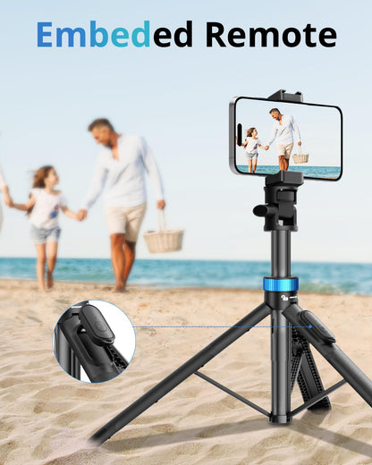 UBeesize Trípode 72" con Control Remoto. Estable y portátil para iPhone, Android y cámaras