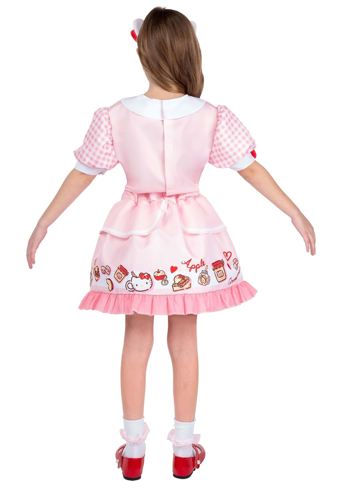 Jazwares - Disfraz oficial de Hello Kitty de Halloween para jóvenes, vestido impreso de alta calidad con diadema (S)