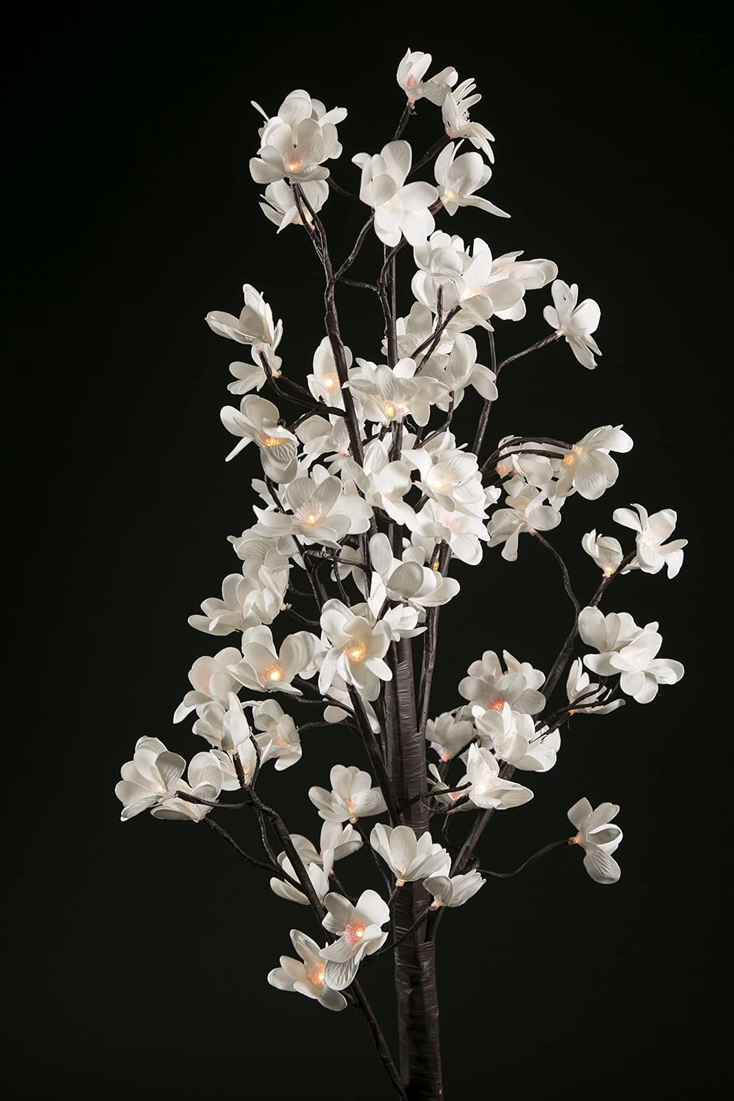 Running LW-0007 Figura Decorativa Iluminada Arbol, 80 Leds Flores, Blanco/Café