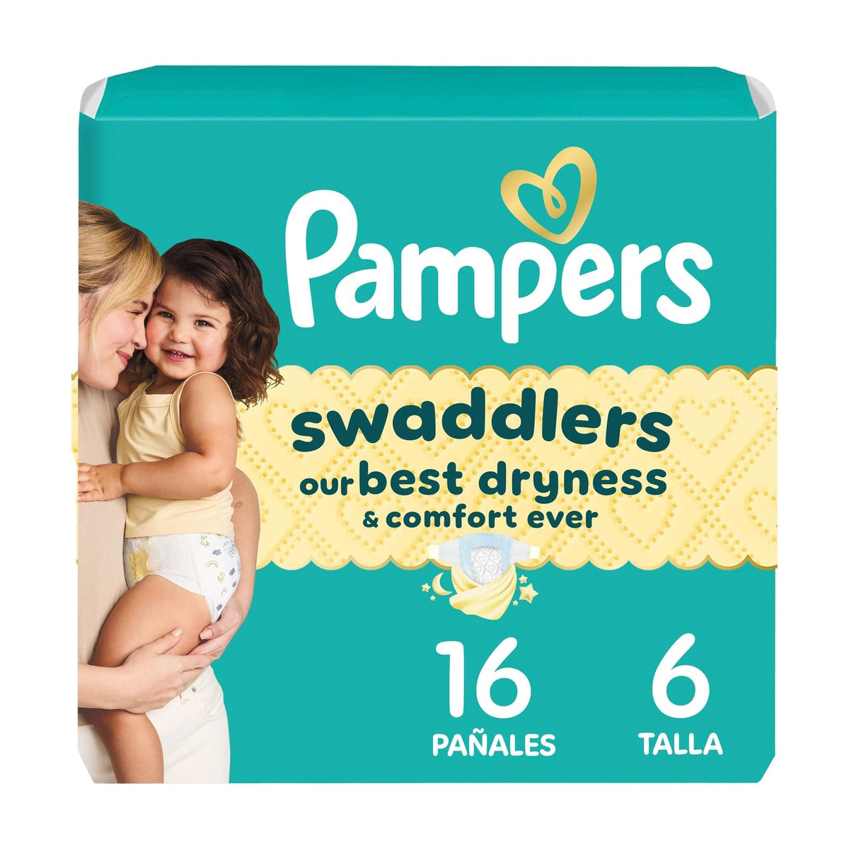 Diapers Size 6, 16 Count - Pampers Swaddlers Disposable Baby Diapers, Jumbo Pack (Packaging May Vary)