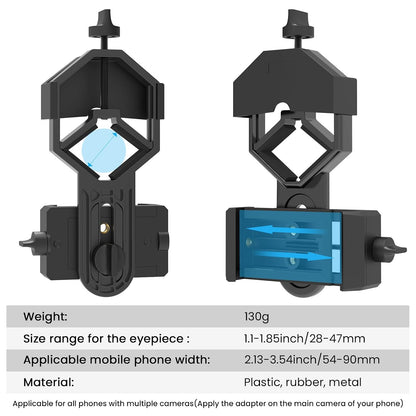 Gosky - Adaptador Universal para teléfono Celular – Compatible con binoculares monoculares, telescopio y microscopio
