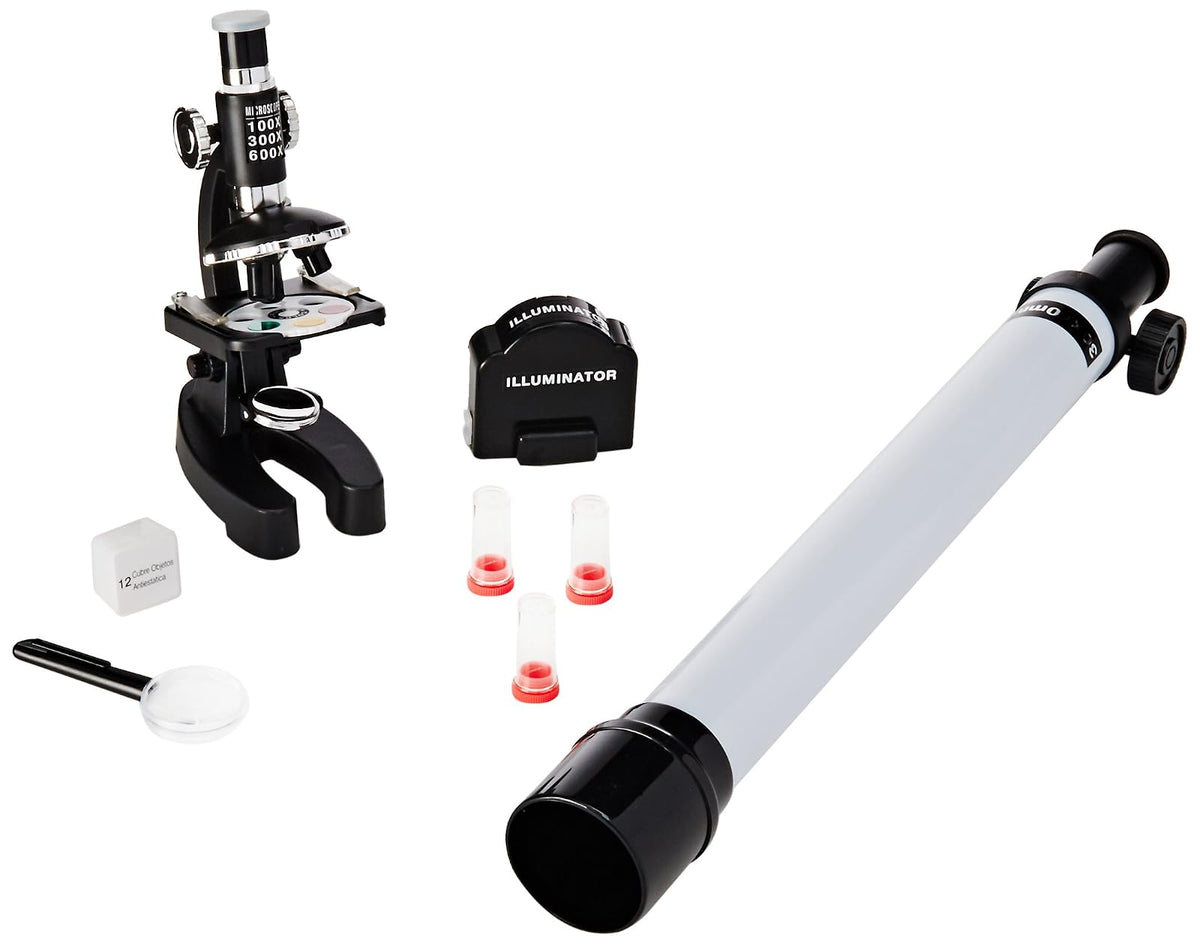 Mi Alegría Set Microscopio100X 300X 600X y Telescopio 30X 40mm