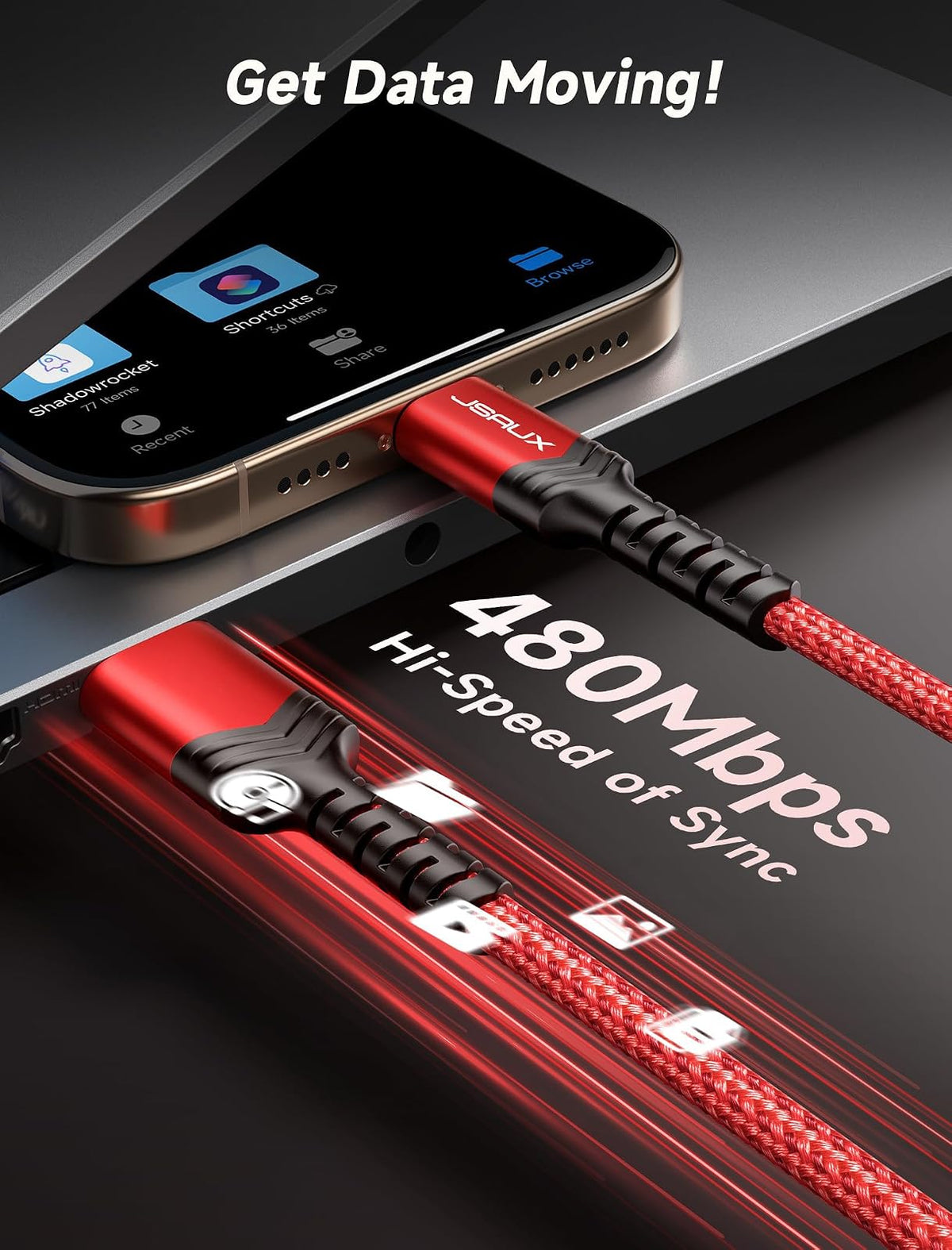 Jsaux Cable Usb-c a Usb a 6.6 Pies, Carga R?pida 3.1a, 2 Unidades | diseno portatil para uso diario, viajes, oficina y accesorios de gaming