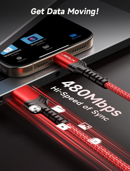 Jsaux Cable Usb-c a Usb a 6.6 Pies, Carga R?pida 3.1a, 2 Unidades | diseno portatil para uso diario, viajes, oficina y accesorios de gaming