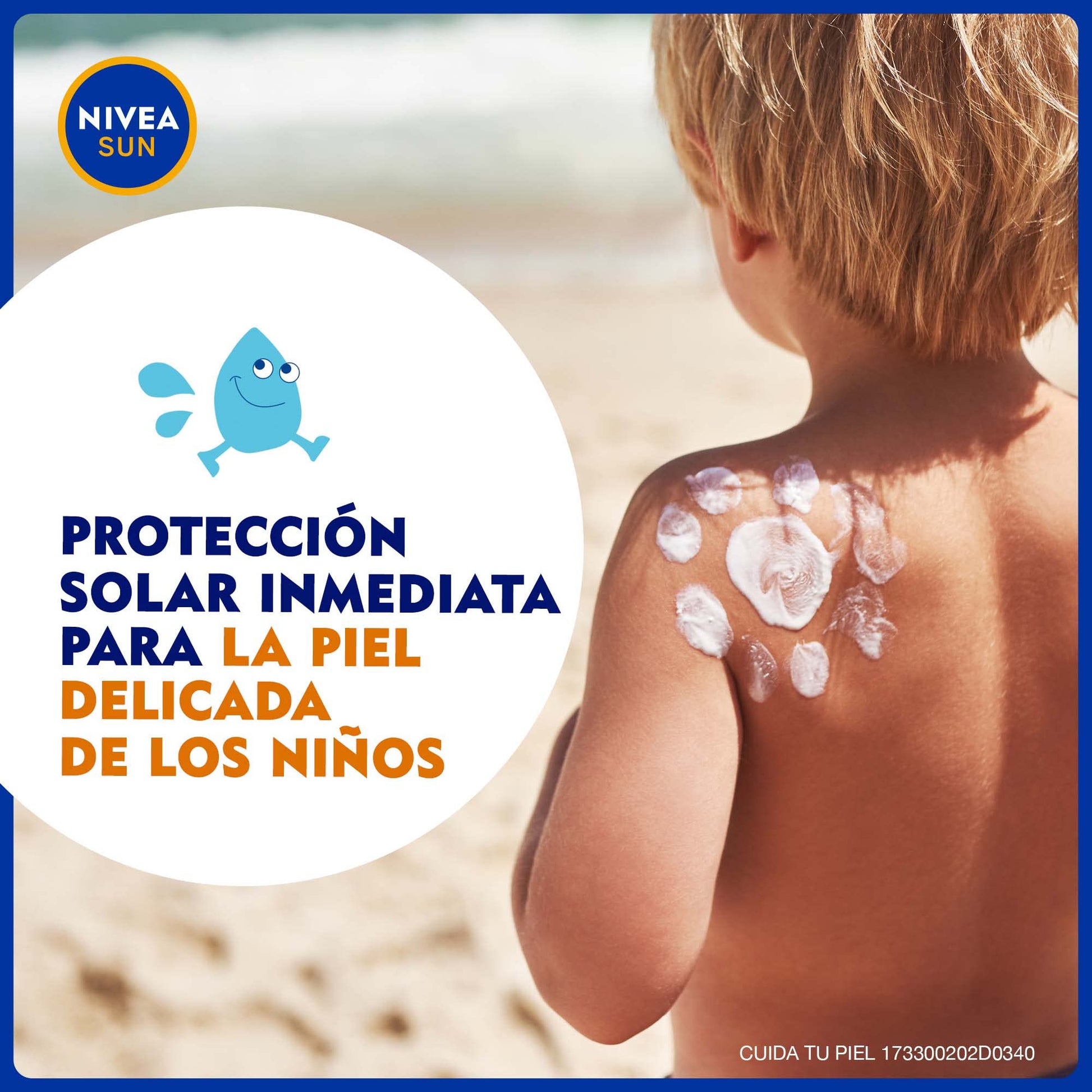 NIVEA SUN KIDS Protector Solar Corporal Protect & Sensitive (200 ml), Loción Solar en Spray No Grasosa ni Pegajosa Ideal para la Piel Sensible de los Niños Fps 50+ Resistente al Agua