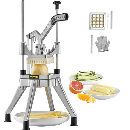 VEVOR - Picador comercial de frutas de verduras de 3/8 pulgadas de hoja profesional de alimentos Kattex cortador de fritura francesa, cortador de cebolla, acero inoxidable para tomate, pimientos