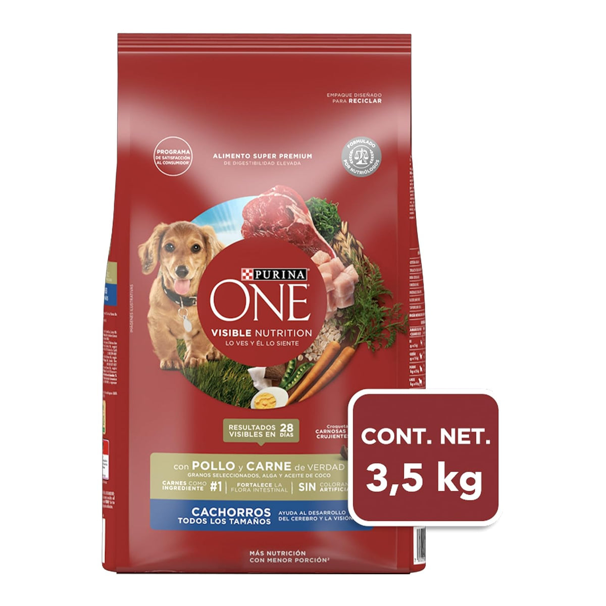 Purina One Cachorro Todos los Tamaños Sabor Carne 3.5Kg