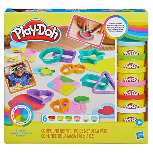 Play-Doh Formas Kit de Manualidades con 6 Latas de Compuesto, Cortadores y Accesorios para Niños Creativos a partir de 3 Años