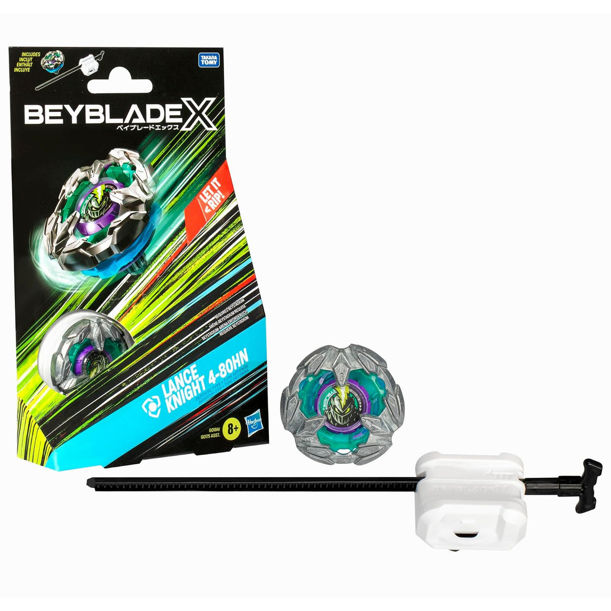 Hasbro Beyblade X Trompo con Lanzador Metal Fundido - Lance Knight