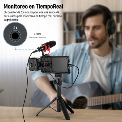 NEEWER KM17 Micrófono USB C, Cancelar Ruido para Grabación Enchufar & Usar Mic con Montaje Antivibración, Minimicrófono Compatible con iPhone Android PC dji Osmo Pocket 3 Insta360 Cámaras Acción