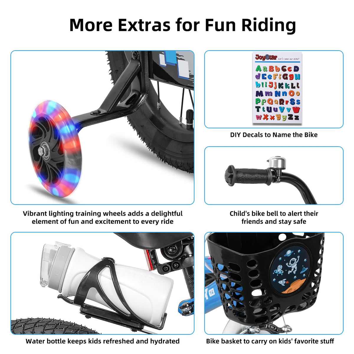 JOYSTAR Pluto - Bicicleta Infantil para niños y niñas de 3 a 12 años con Ruedas de Entrenamiento para de 12, 14, 16, 18, 20 Pulgadas, Bicicleta BMX Freestyle para niños