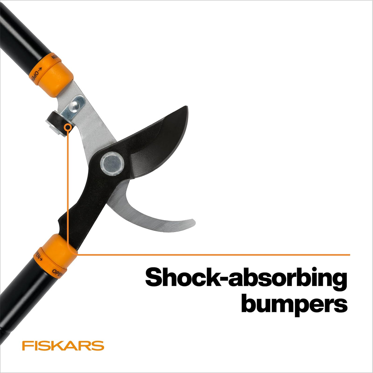 Fiskars - Loppers para Recortar árboles, Resistente, con Mango Extensible (Rango de 24.5 a 37 Pulgadas), Cortador de Ramas de árbol de Hoja de Acero de derivación Afilada de hasta 1.5 Pulgadas de