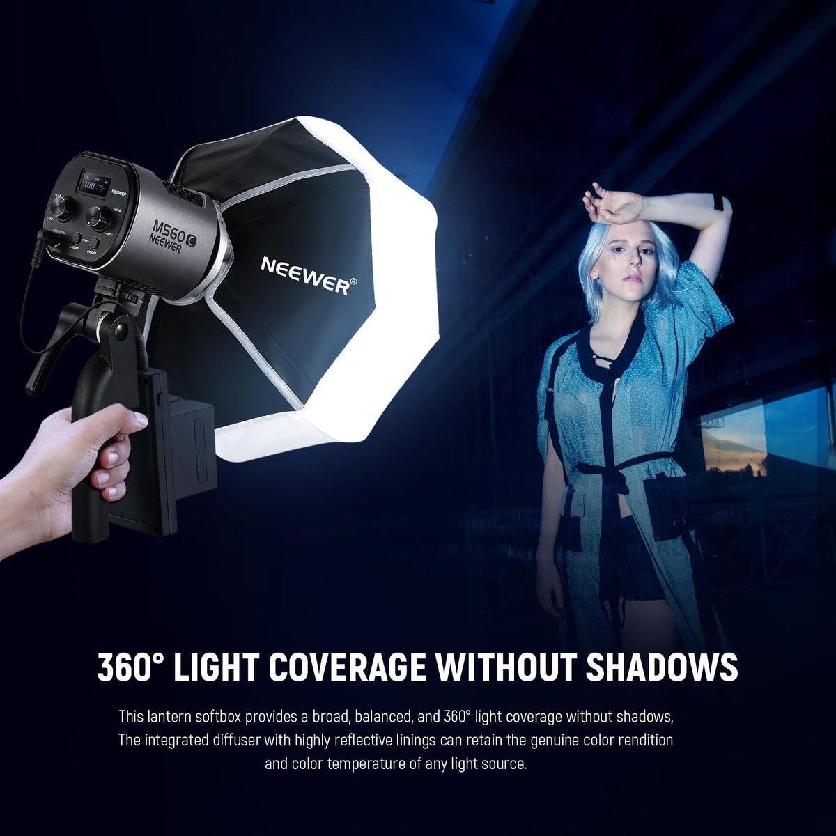 NEEWER 12"/30cm Softbox Linterna con NEEWER Montaje (No Bowens), 360° Omnidireccional Mini Softbox Modificador Difusor de Luz Liberación Rápida para MS60 MS60B MS60C MS150B Luz Estudio Video LED,NS6L