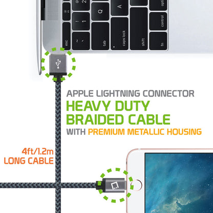 Cellet Cable de Datos y Carga con Conector Lightning a USB, 8 Pines, Autorizado por Apple, 1.2 m de Largo, Color Negro