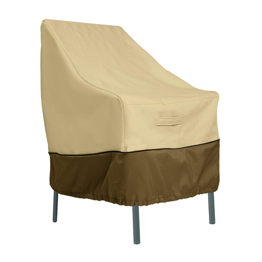 Classic Accessories - Funda para Silla de Patio, Resistente al Agua, 25.5 Pulgadas, Respaldo Alto, guijarros, Fundas para sillas al Aire última intervensión