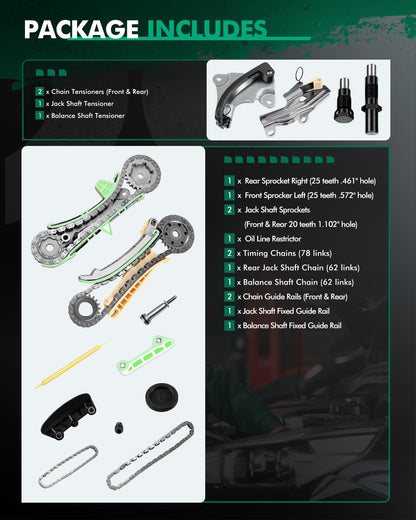 Scitoo TK4090 Kit de Cadena de Distribución con Tensor y Guía