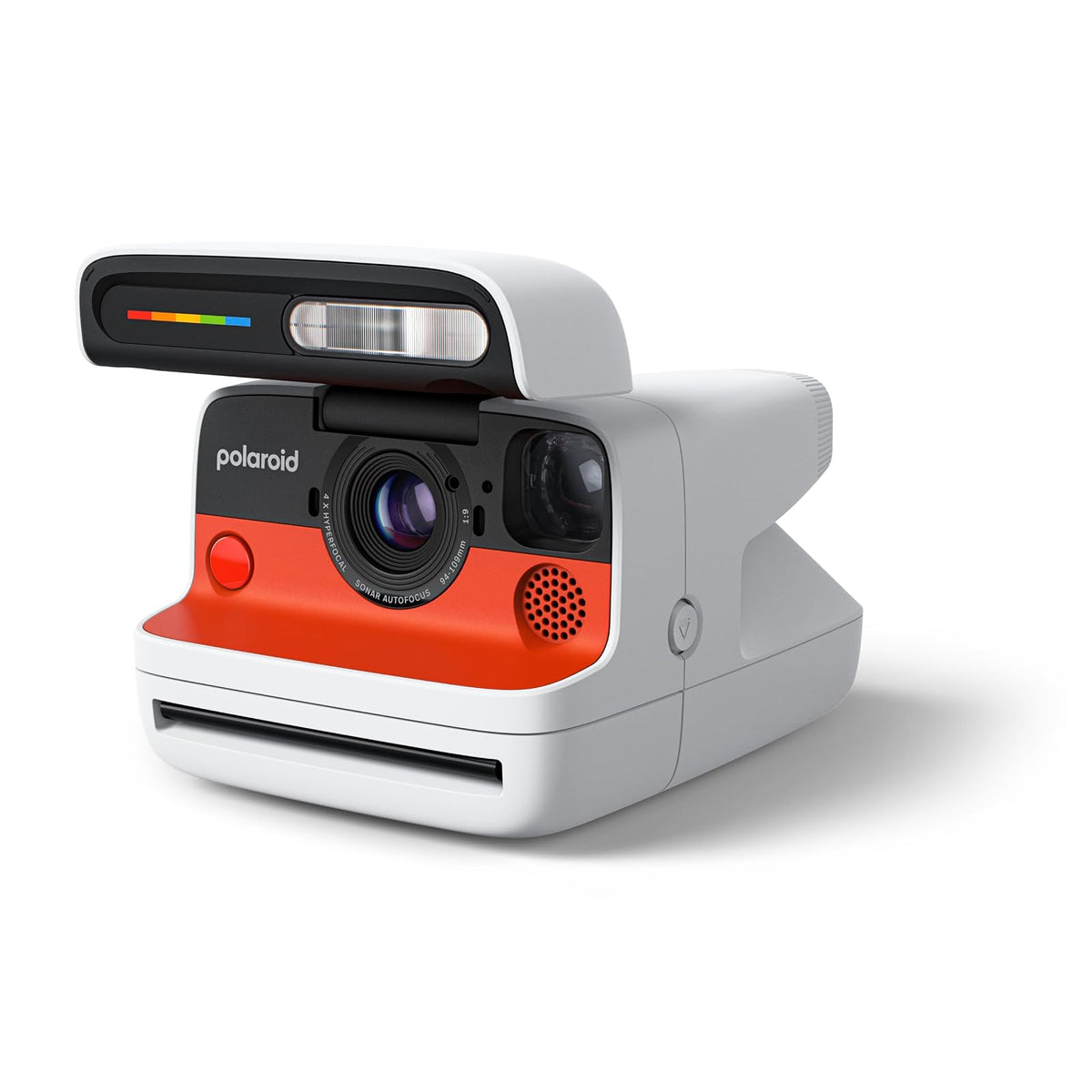 Polaroid - Cámara instantánea con Tapa + Paquete de película a Color (16 Fotos Incluidas) - Blanco (6652) - Sistema hiperfocal de 4 Lentes, Enfoque automático de Sonar y análisis de sentencias con