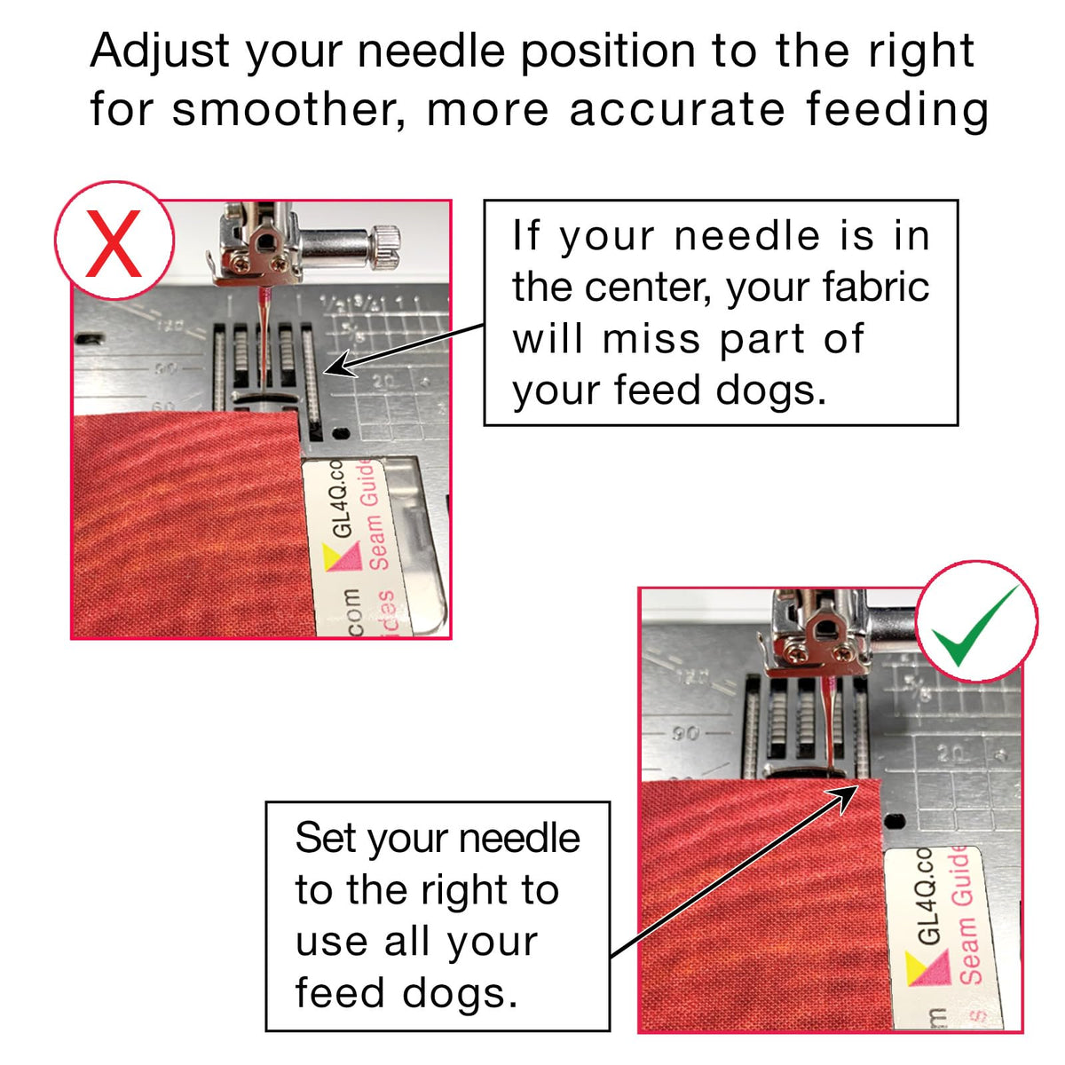 Guidelines4quilting - Paquete de 6 guías de Costura – Pelar y Pegar, calcomanía extraíble Que no Deja residuos Guía de Tela precisa para Costura. Altura Perfecta para Tela de Doble Capa. Se Adapta a