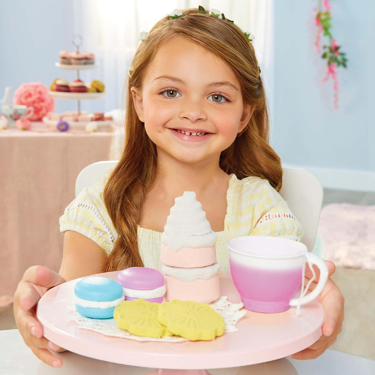 little tikes, Creative Chefs Kit Fiesta de Té, Juguetes de Cocina, Incluye Arena Make-It! Mix, 30 Acessorios, +3 Años