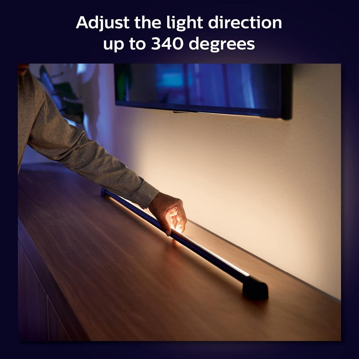 Philips Hue Tubo de luz degradada, compacto, blanco, iluminación envolvente (sincronización con TV, música y juegos), requiere Hue Hub y caja de sincronización de tono