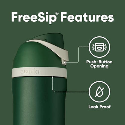 Owala Harry Potter FreeSip - Botella de agua aislada de acero inoxidable con popote, botella de agua deportiva sin BPA, ideal para viajes, 24 onzas, Slytherin
