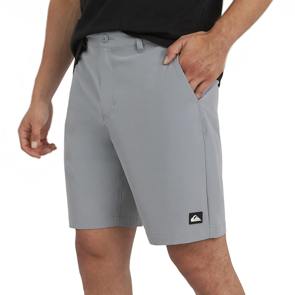 Quiksilver Short Híbrido para Hombre - 32 - Diseño sólido, gris ahumado