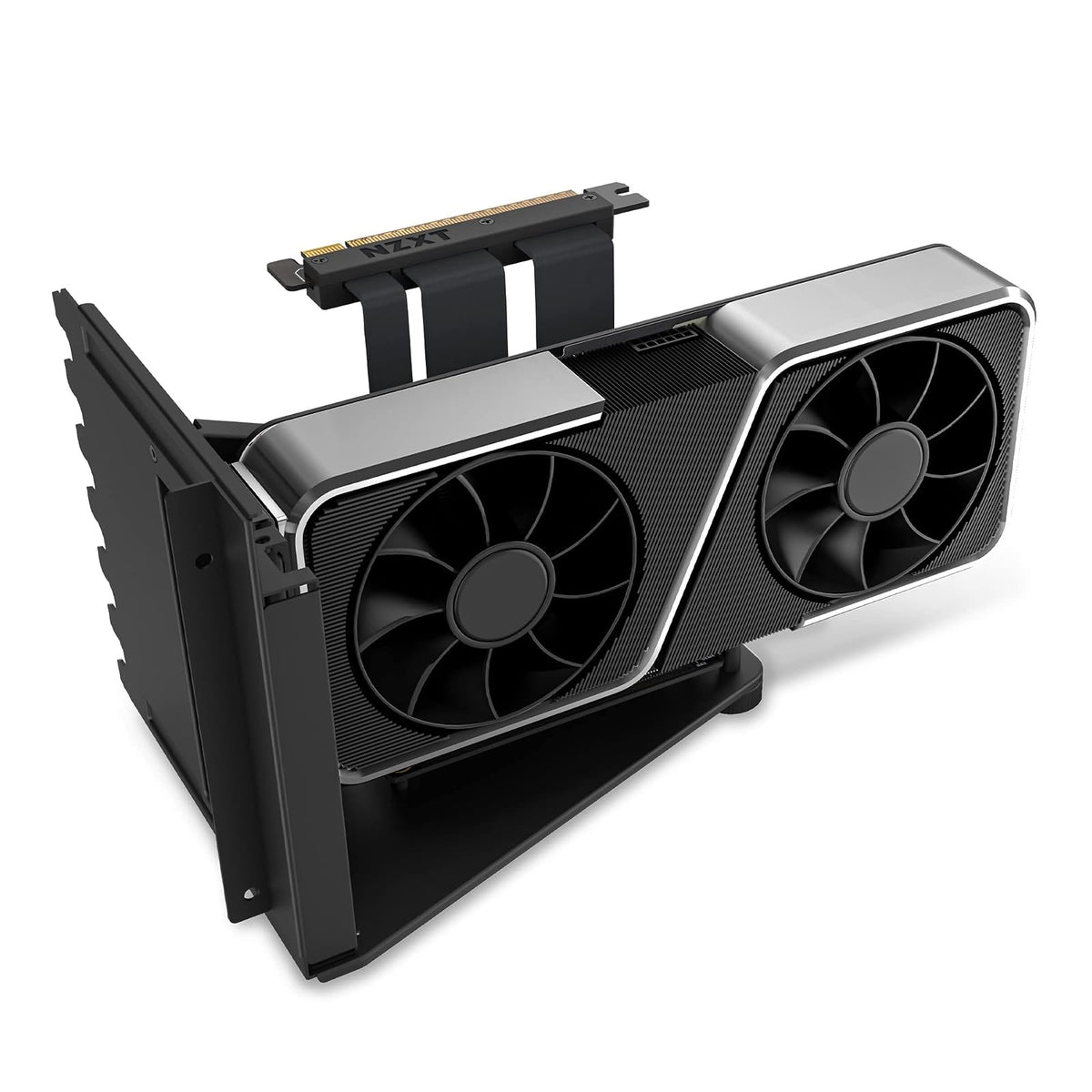 NZXT Kit de Montaje Vertical de GPU, AB-RH175-B1-175 mm, Cable Elevador PCIe 4.0x16, Soporte de GPU, Soporte de Acero Resistente, Color Negro