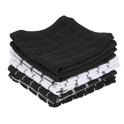 Ritz Kitchen Creations Toallas de Cocina de Algodón - Paquete de 3 - Negro - Paquete de 6 paños para platos